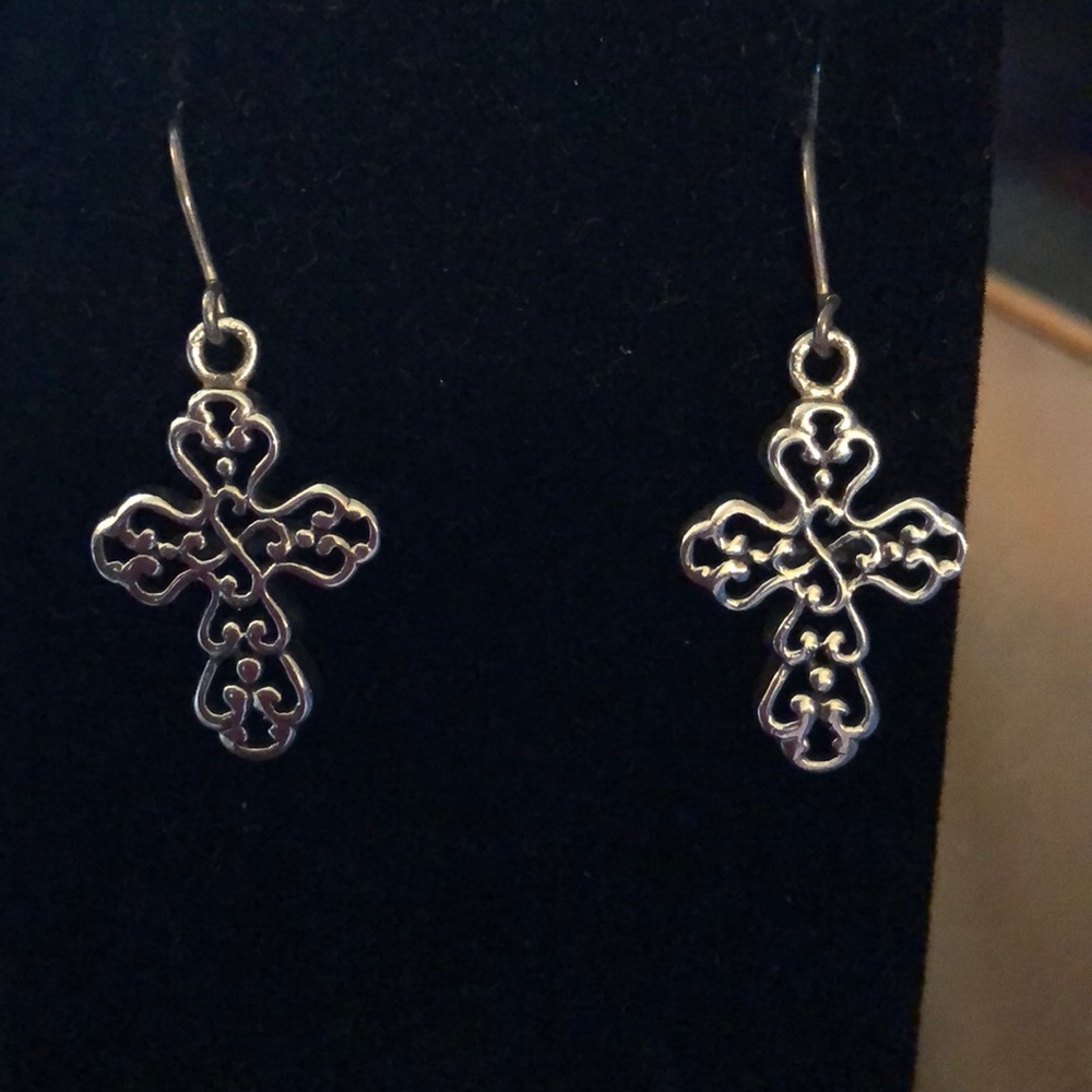 Sterling Silver Cross Earrings